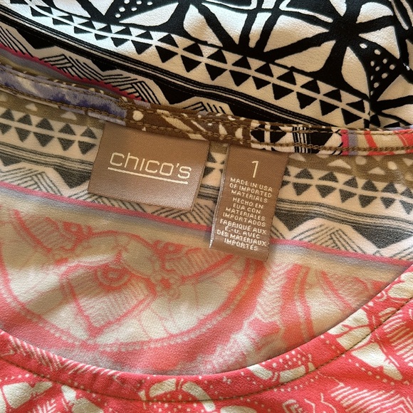 Chicos Multi Print Embellished Maxi Dress Size 1 - Picture 6 of 6